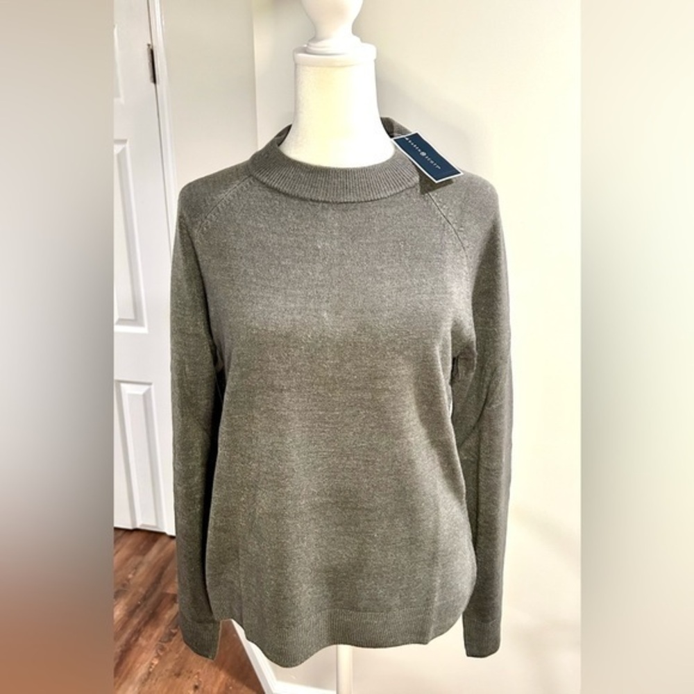KAREN SCOTT SWEATER | CHARCOAL GRAY | ZIP-UP BACK
